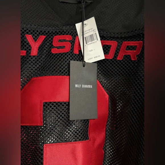 Willy Chavarria men’s mesh football jersey size L - Picture 10 of 13